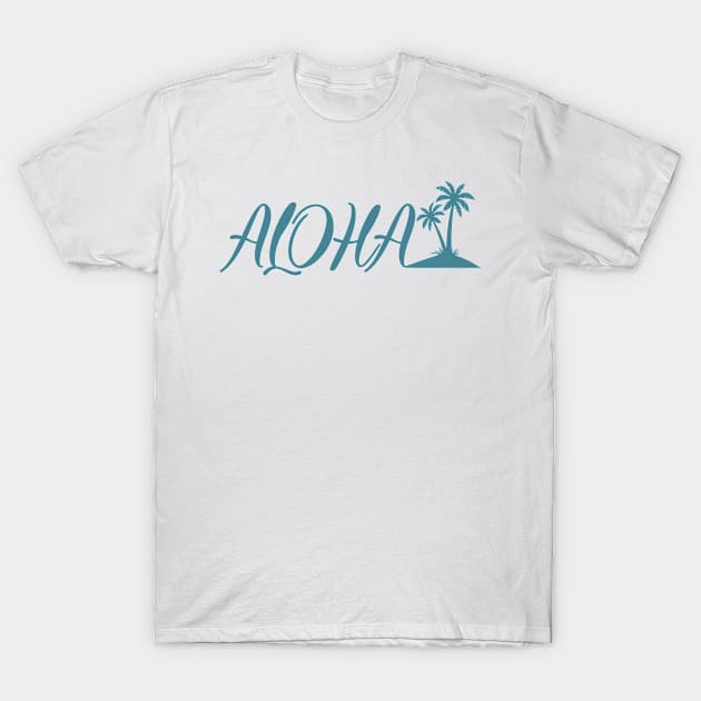 Aloha - Palm Tree Island Beach & Vacation Lover Gift For Men, Women & Kids T-Shirt by Art Like Wow Designs